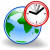 Clock over a larger globe
